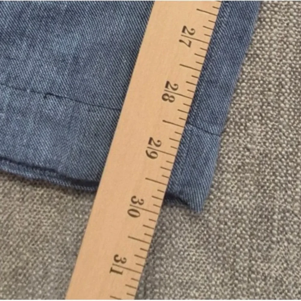 Banana Republic Aiden Fit Men's 34x34 Linen Cotton blend Pants Blue Flat front